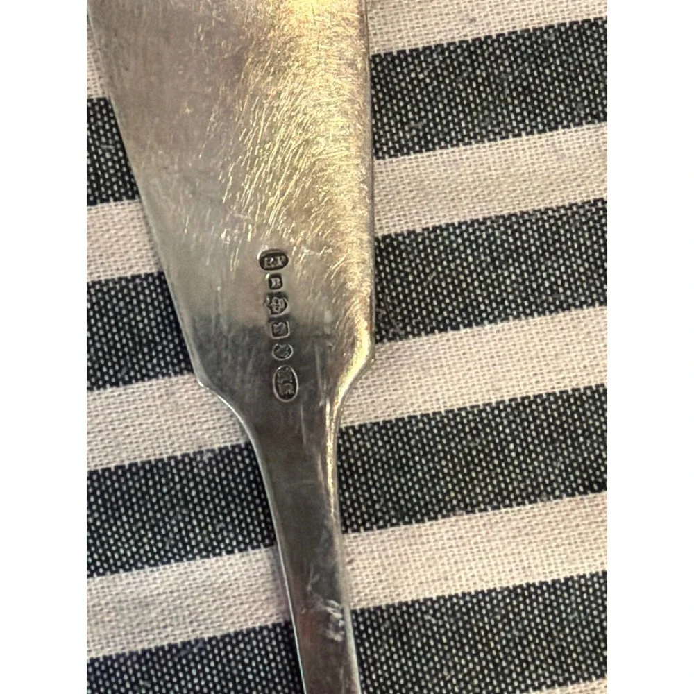 Antique Silverplate Fiddle Pattern Stuffing Spoon Oversized Serving Spoon